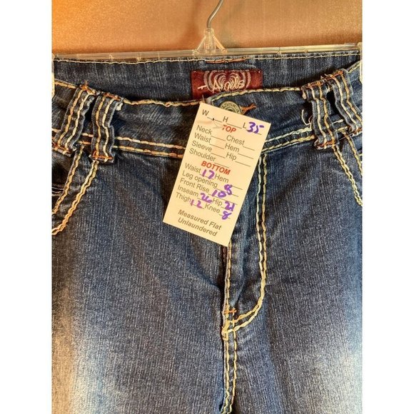 ANGELS Straight Leg Denim Jeans Mid Rise Regular Fit Blue Size 12 B3 - Picture 3 of 5